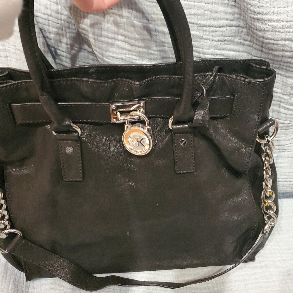 Micheal Kors Black Hamilton Purse Large